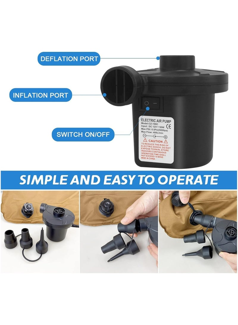 هالامين م  مضخة هواء كهربائية مثبتة على السيارة، مضخة هواء كهربائية، مضخة هواء كهربائية متعددة الوظائف محمولة، مناسبة لنفخ وسائد السيارة، مراتب السيارة - Image 2
