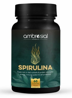 ambrosial Spirulina Capsules Highly Dosed- 500 Mg- 60 Veg Capsules  - Image 1
