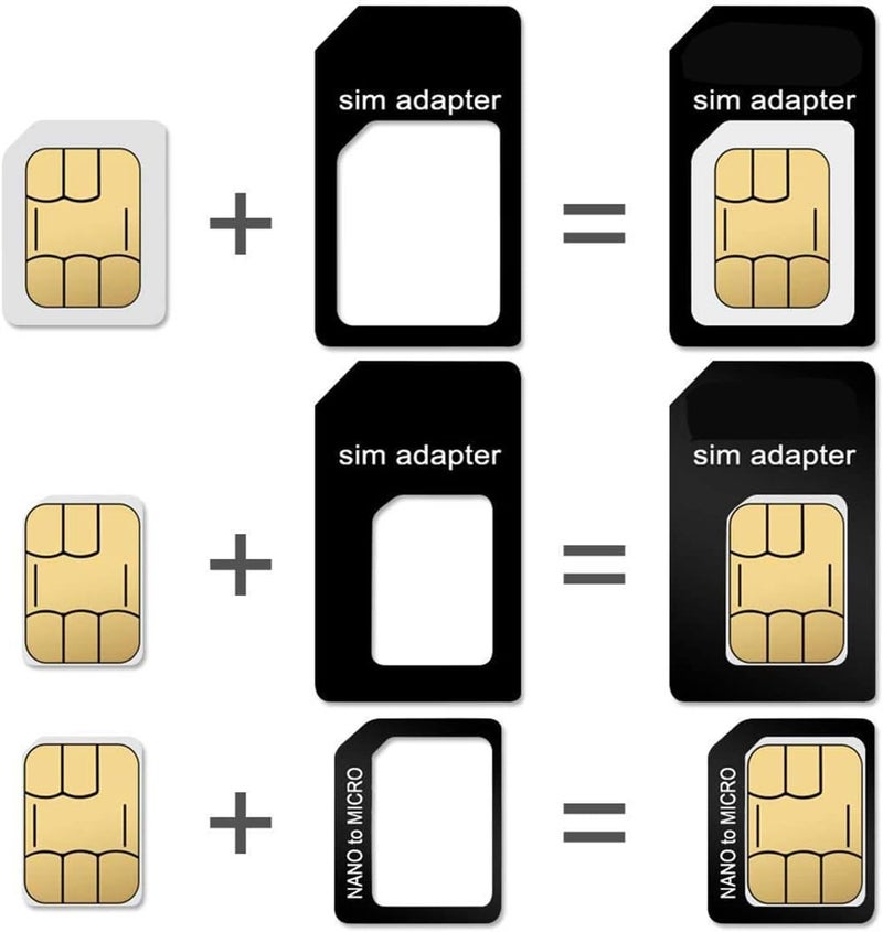 CKANDAY 1 Pack SIM Card Holders with Tray Opener Pins, Card Storage Tool Set for Standard Micro Nano Micro-SD Memory Cards, with 3 Card Adapters and 1 Eject Pins - Black - Image 4