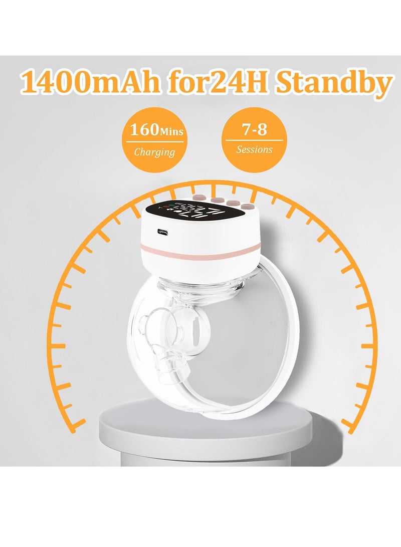 Wearable electric breast pump, hand-free, large suction, variable frequency breast collector, silent Bluetooth hidden breast pump - Image 1