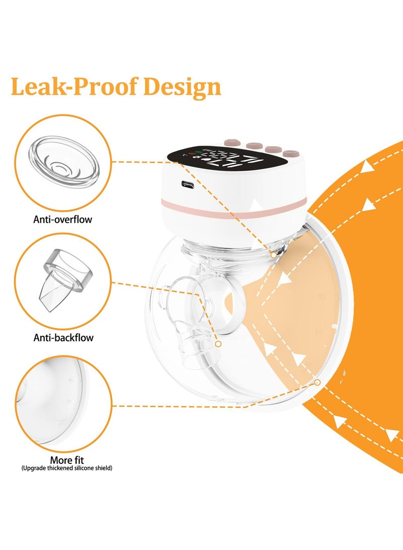 Wearable electric breast pump, hand-free, large suction, variable frequency breast collector, silent Bluetooth hidden breast pump - Image 4