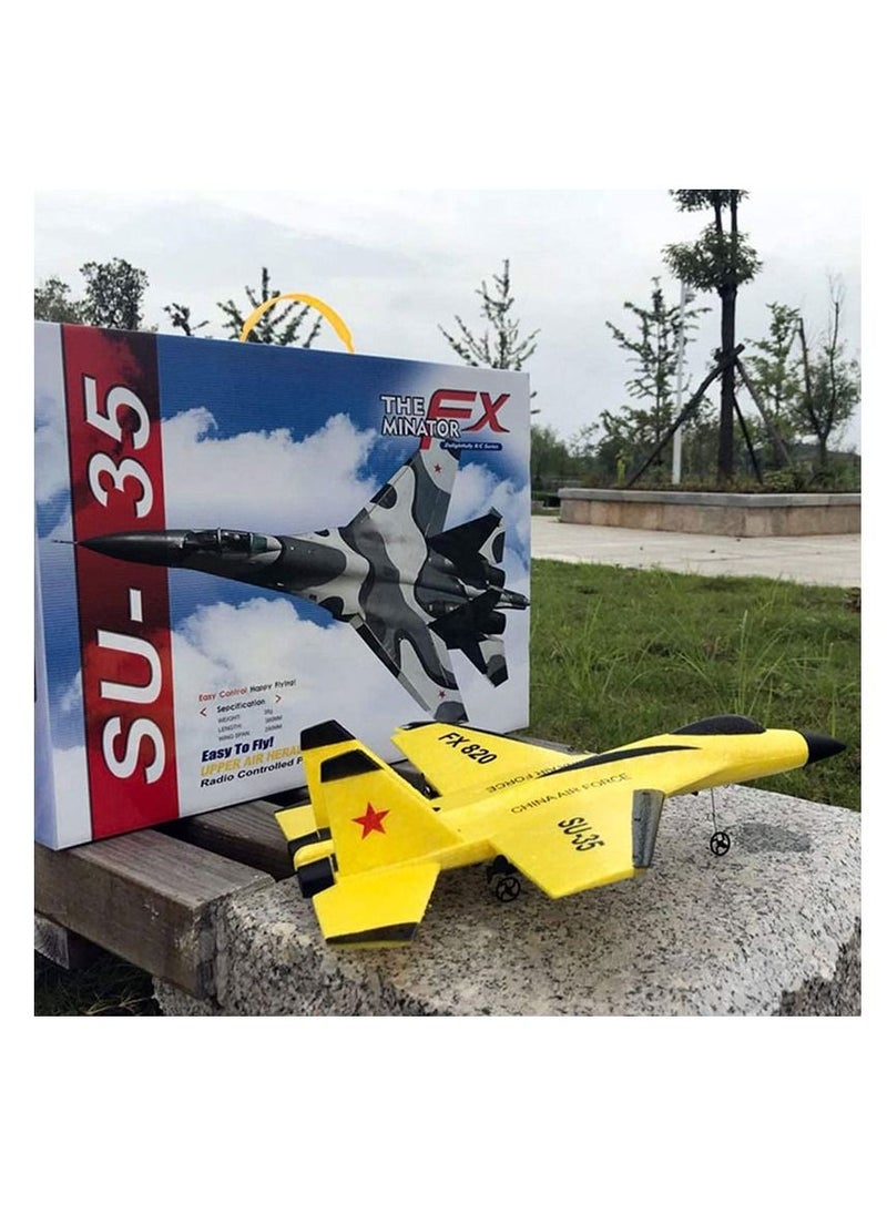 AROAQ DIY RC Plane Toy 620 yellow 2 battery Remote Control Airplane DIY Fixed Wing Aircraft  - Image 2