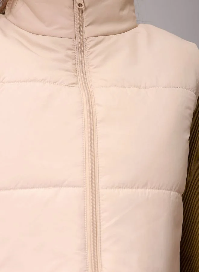 Freehand Women Regular Fit Solid Quilted Jacket