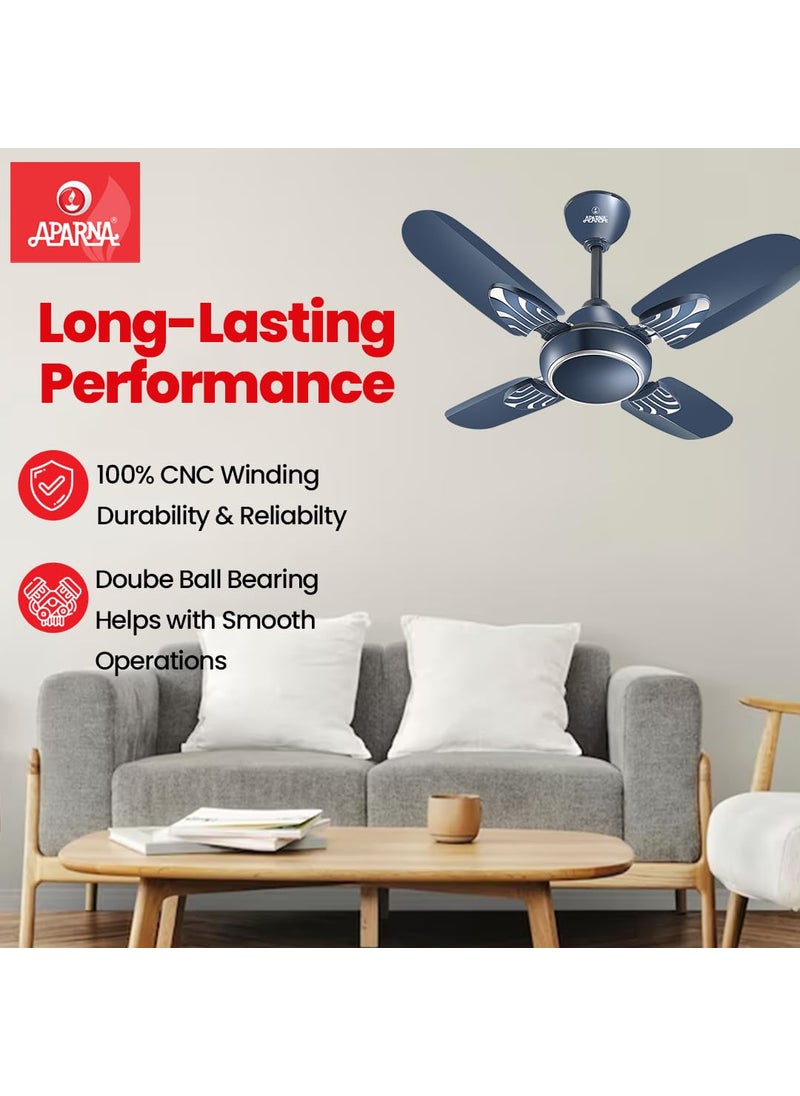 Aparna Aparna Mist 600 mm 24 inch HighSpeed Ceiling Fan Metallic Blue  - Image 3