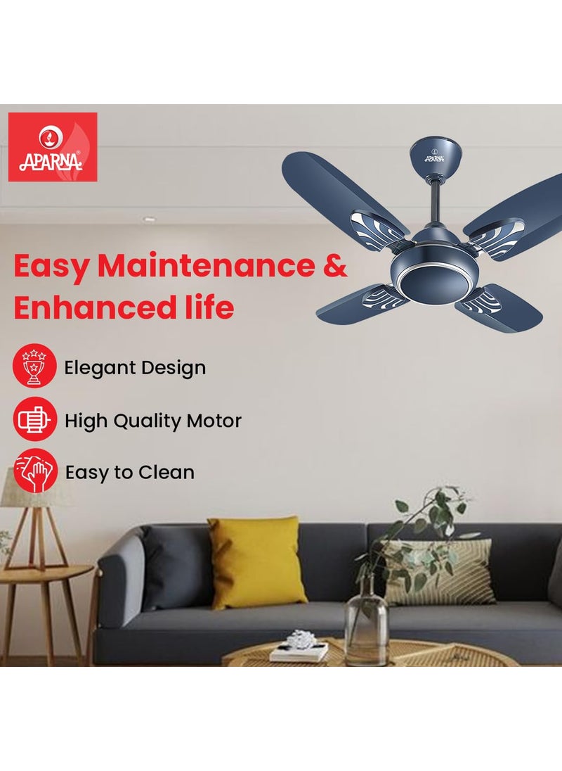 Aparna Aparna Mist 600 mm 24 inch HighSpeed Ceiling Fan Metallic Blue  - Image 4
