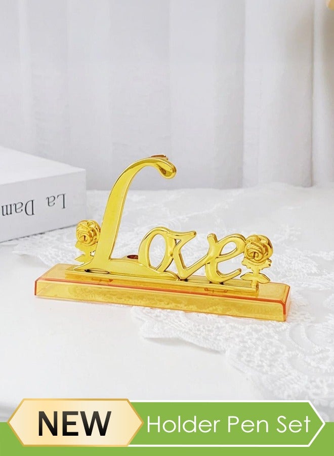 Pen Holder Set of Gold-Plated Metal , Desk Pen Stand for Business, Office Supplies Display Decorations Suitable for Offices, Homes, Schools, Classrooms - Image 1
