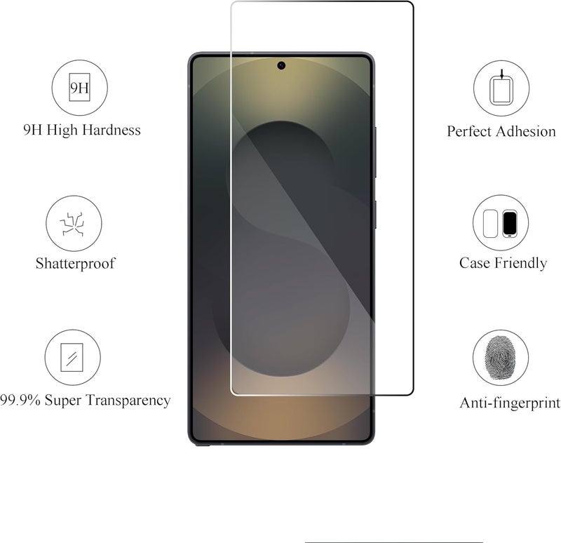 Ailun Glass Screen Protector for Galaxy S25 Ultra [6.9 Inch] 3Pack + 3Pack Camera Lens Tempered Glass Fingerprint Unlock 0.25mm Ultra Clear Anti-Scratch Case Friendly [Not For S25/S25 Plus/S25 Edge] - Image 2