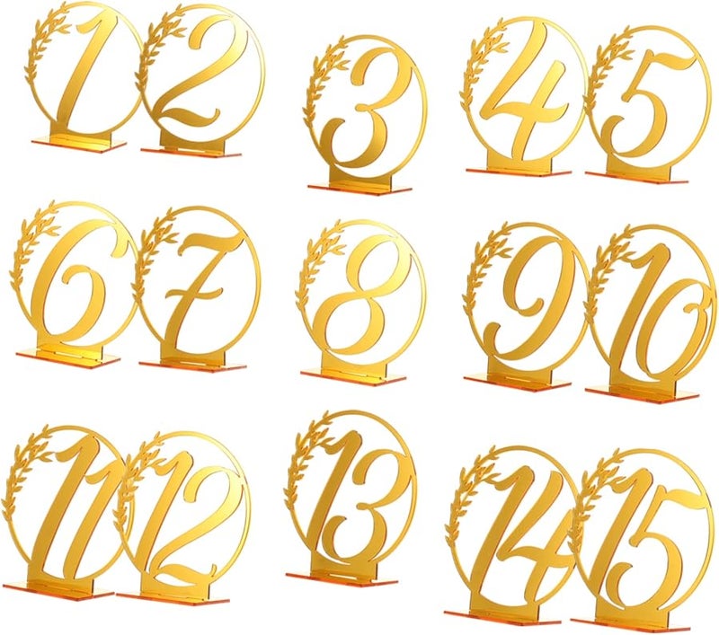 Acrylic Wedding Table Numbers Sign 15 Pack Clear Modern Table Number Cards - Image 2