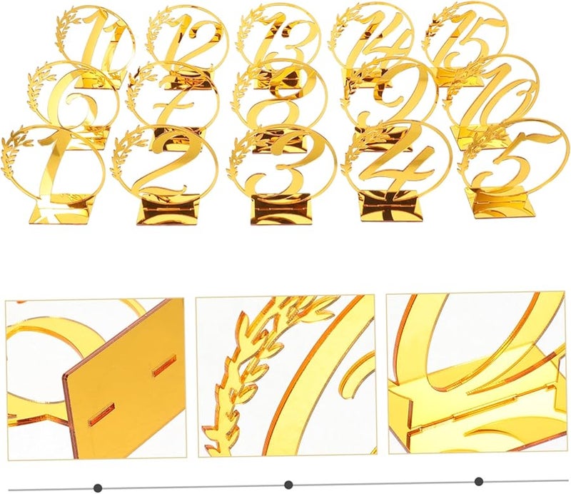 Acrylic Wedding Table Numbers Sign 15 Pack Clear Modern Table Number Cards - Image 4