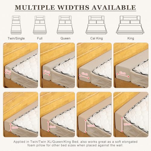 ThinMay Bed Gap Filler/Mattress Space Extender for Twin/Full/Queen/King Bed, Close Gap(0-12") Between Mattress and Headboard or Wall, Stop Losing Pillows(Beige-LxWxD-39*4*8in) - Image 2