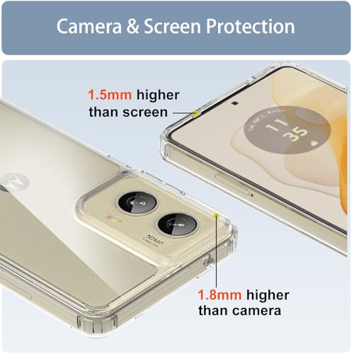 Guarishel for Motorola Moto G-Stylus-5G-2024 Case: Military-Grade Shockproof Phone Cover with Tempered Glass Screen Protector, Anti-Scratch & Reinforced Bumpers - Crystal Clear - Image 5