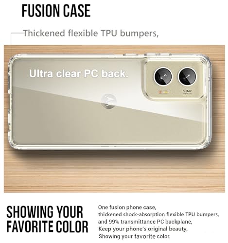 Guarishel for Motorola Moto G-Stylus-5G-2024 Case: Military-Grade Shockproof Phone Cover with Tempered Glass Screen Protector, Anti-Scratch & Reinforced Bumpers - Crystal Clear - Image 3