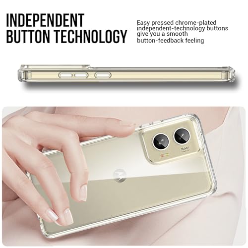 Guarishel for Motorola Moto G-Stylus-5G-2024 Case: Military-Grade Shockproof Phone Cover with Tempered Glass Screen Protector, Anti-Scratch & Reinforced Bumpers - Crystal Clear - Image 4