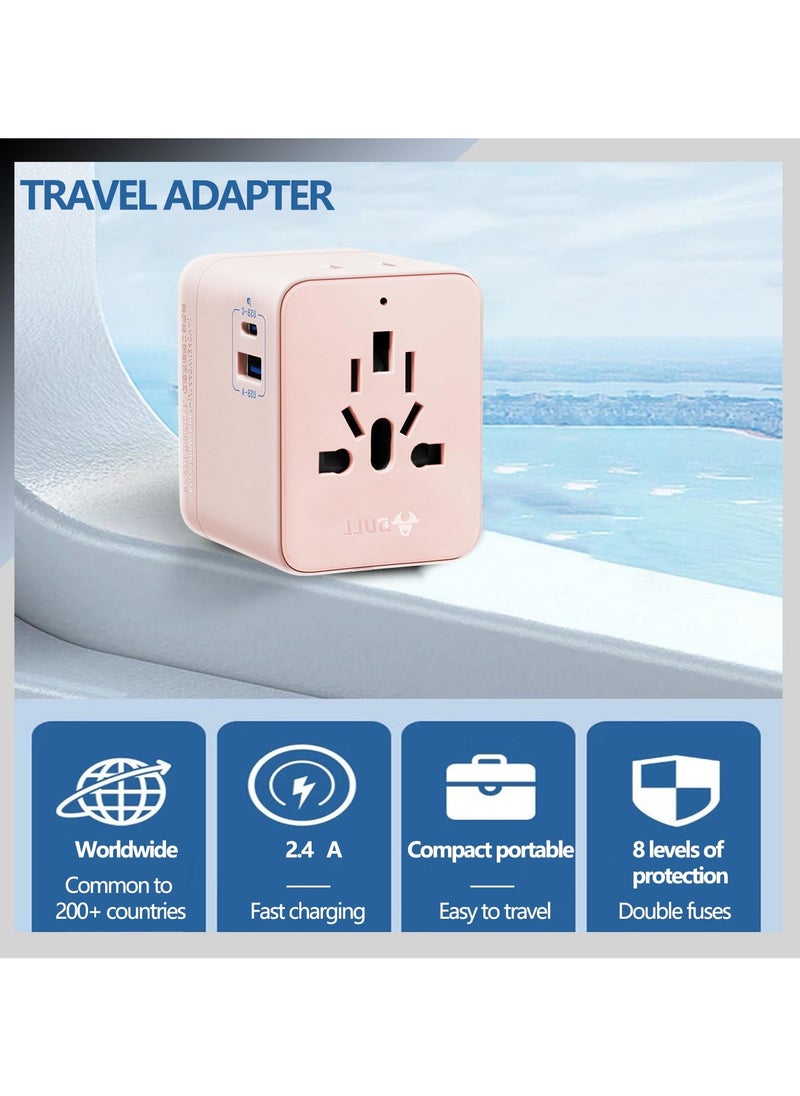بول - محول سفر عالمي، محول قابس دولي يوفر طاقة ذكية 6 أمبير، منافذ USB-CA 3 أمبير/5 فولت، منافذ تيار متردد متعددة، محول قابس طاقة شامل، شاحن عالمي للاتحاد الأوروبي والولايات المتحدة والمملكة المتحدة وأستراليا وأكثر من 200 دولة (20 وات - 1 أمبير) - Image 1