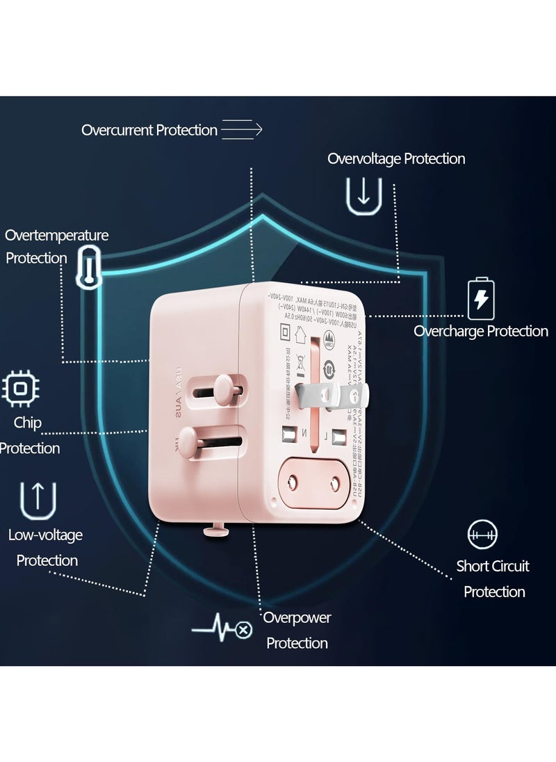 بول - محول سفر عالمي، محول قابس دولي يوفر طاقة ذكية 6 أمبير، منافذ USB-CA 3 أمبير/5 فولت، منافذ تيار متردد متعددة، محول قابس طاقة شامل، شاحن عالمي للاتحاد الأوروبي والولايات المتحدة والمملكة المتحدة وأستراليا وأكثر من 200 دولة (20 وات - 1 أمبير) - Image 1