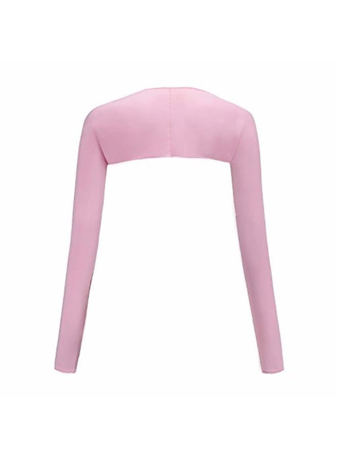 WoLover Women Cooling Shawl Arm Sleeve with Finger Hole, Comfortable & Breathable, Anti-UV, Ladies Sun Protection Cooler Shrug (Pink) - Image 2