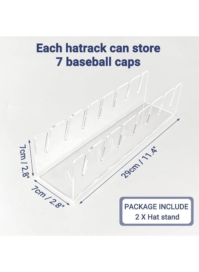 Generic CHENYAOAI 2 Pack Hat Stand for Baseball Caps Display and Organizer, No Install Acrylic Hat Holder for 14 Baseball Caps for Bedroom, Closet, Dresser 2024 New (Clear) - Image 3