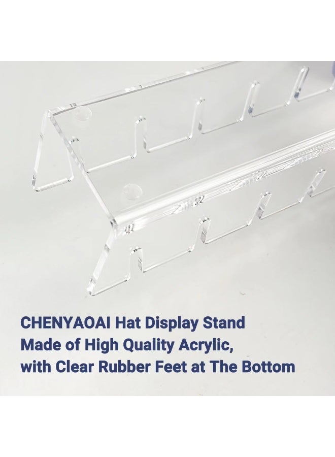 Generic CHENYAOAI 2 Pack Hat Stand for Baseball Caps Display and Organizer, No Install Acrylic Hat Holder for 14 Baseball Caps for Bedroom, Closet, Dresser 2024 New (Clear) - Image 4