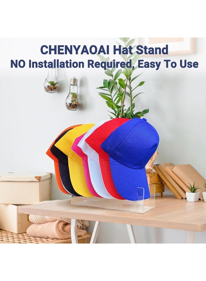 Generic CHENYAOAI 2 Pack Hat Stand for Baseball Caps Display and Organizer, No Install Acrylic Hat Holder for 14 Baseball Caps for Bedroom, Closet, Dresser 2024 New (Clear) - Image 5