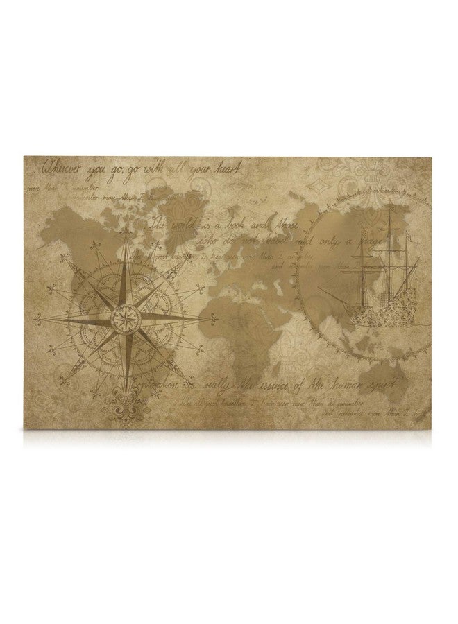 Navaris Magnetic Dry Erase Board 16 X 24 Inches Decorative White Board For Wall With Design Includes 5 Magnets And Marker Antique World Map - Image 5