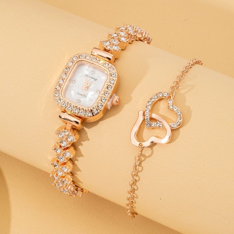 KUMO Trendy Fashion Water Crystal Alloy Steel Band Women's Quartz Watch with Decorative World Time Display - Image 1