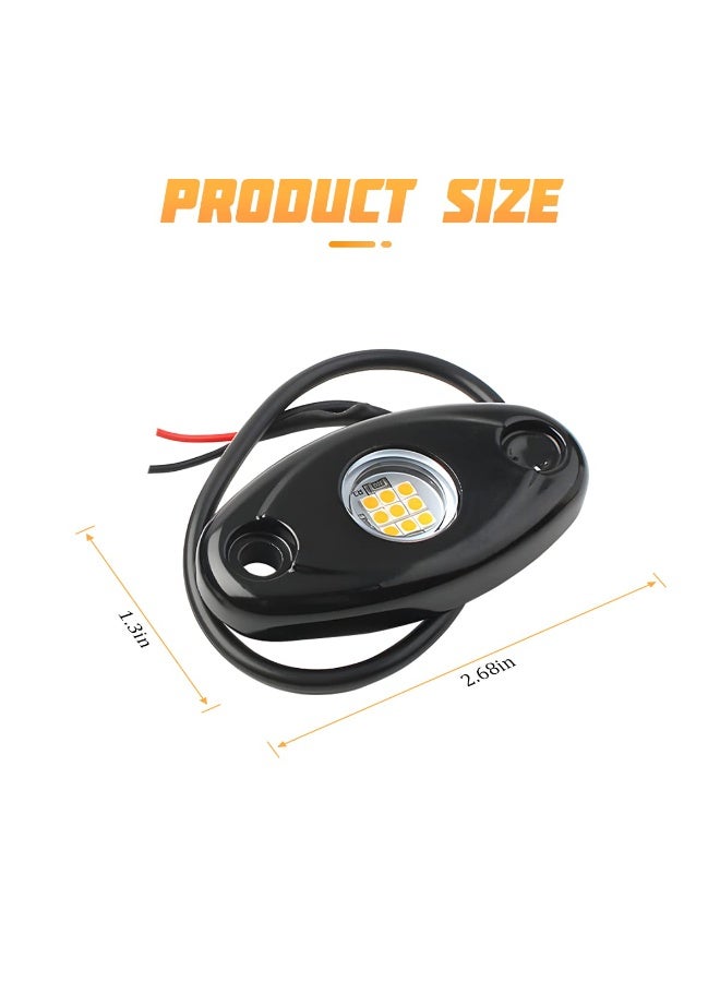 KISSUN Rock Lights for Trucks, 4 Pods LED, IP67 Waterproof, High Brightness Multifunction Underglow Lighting Glow Trail Rig Lamp (White) - Image 2