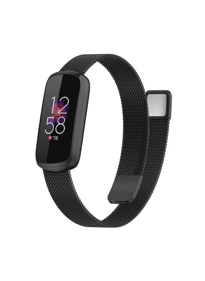 Generic - Replacement Strap For Fitbit Luxe Special Edition Milanese Metal Magnetic Watch Band Black - Image 1