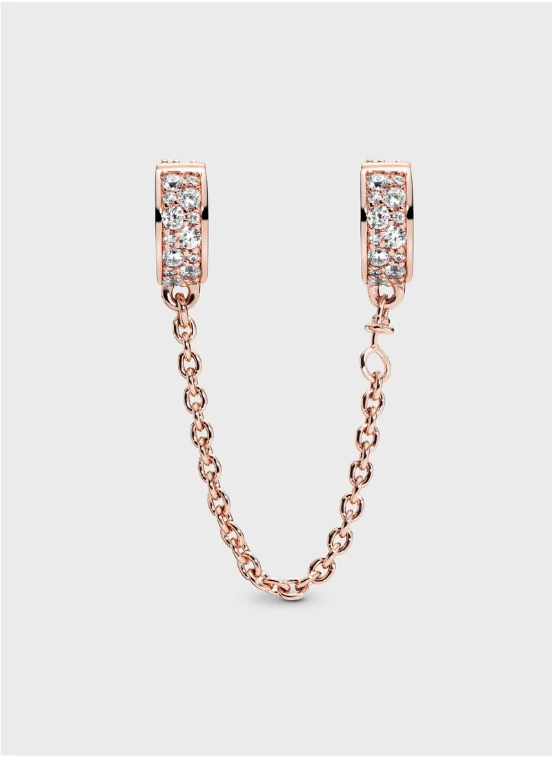 PANDORA Clear PavÃ© Safety Chain Clip Charm