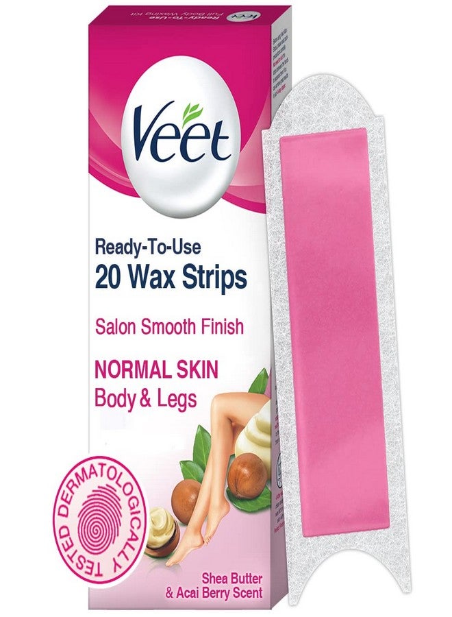 Veet Full Body Waxing Strips Kit for Normal Skin, 20 Strips | Cold Gel Wax Hair Removal for Women | Upto 28 Days of Smoothness | No Wax Heater or Wax Beans Required - Image 1