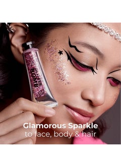 LAMEL Insta Glitter Bomb: Quickdry Holographic Face & Body Glitter Gel Longlasting Shine & Effortless Removal Perfect Face Glitter Makeup & Body Hair Shimmer Vegan & Cruelty Free 0.67 Fl.Oz  - Image 2