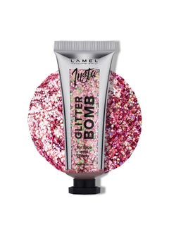 LAMEL Insta Glitter Bomb: Quickdry Holographic Face & Body Glitter Gel Longlasting Shine & Effortless Removal Perfect Face Glitter Makeup & Body Hair Shimmer Vegan & Cruelty Free 0.67 Fl.Oz  - Image 1