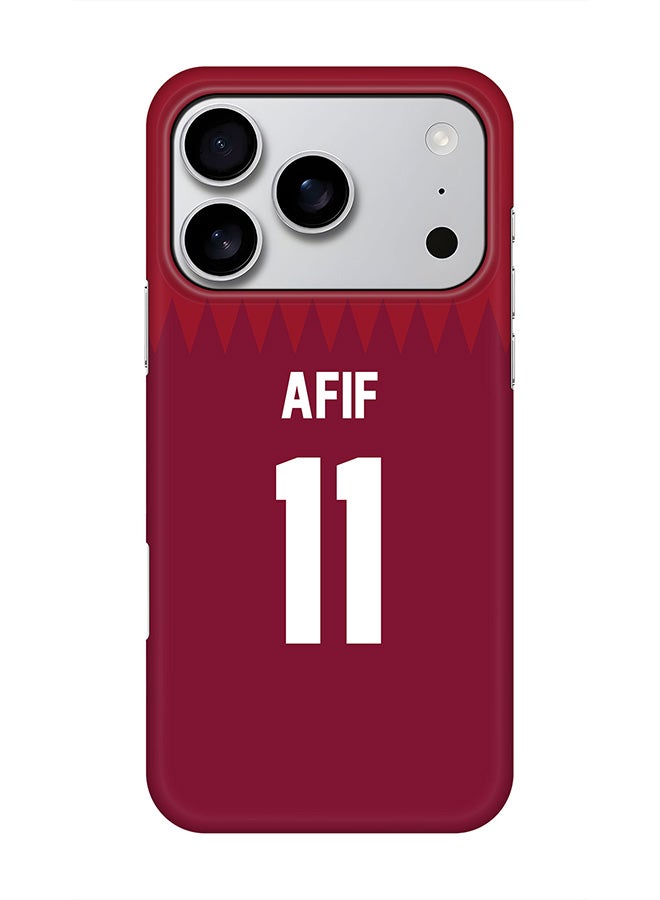 Stylizedd For iPhone 17 Pro,Case, [Compatible with MagSafe] Magnetic cover Slim fit Protection Matte, - Football - Qatar,  Afif