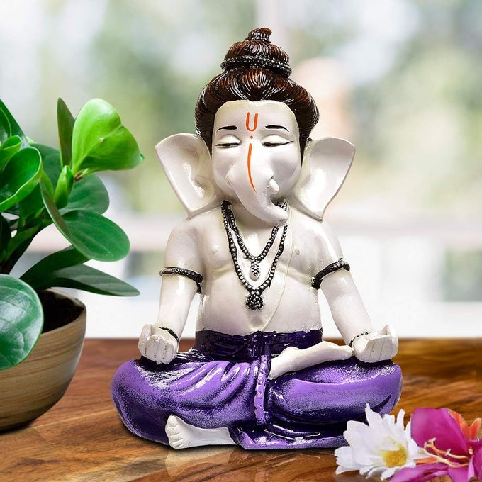 INDIA HANDCRAFTED POLYRESIN ECO FRIENDLY LORD GANESHA GANPATI IDOL FIGURINE LORD GANESHA STATUE FOR HOME DECORATION MULTICOLOR