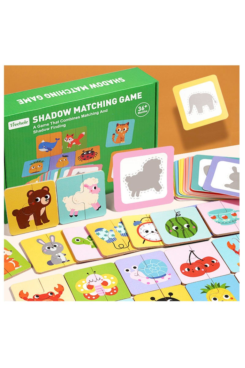 Style B Wooden Montessori Find Shape Toys Animal Fruit Shadow Pairing Shape Puzzle Logical Thinking