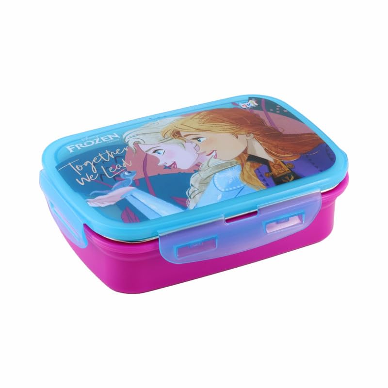 SKi Homeware SKI Snap Lock Lunch Box with Steel Removable Container Frozen - Image 1