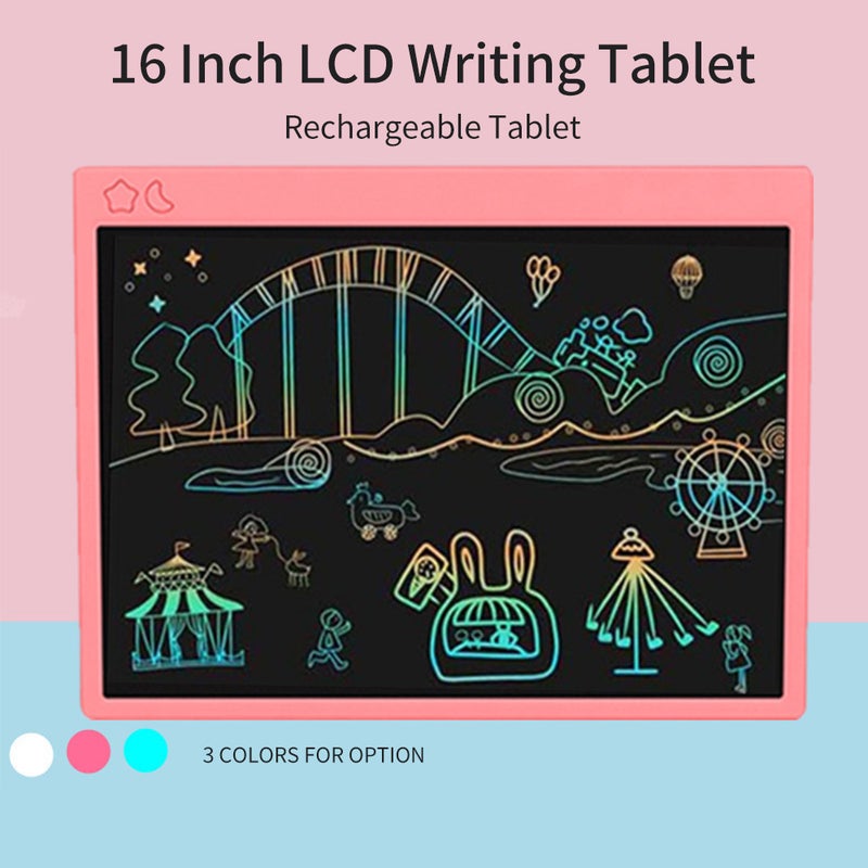 16 Inch LCD Writing Tablet Electronic Digital Drawing Board Rechargeable Writing Pad Single Color Screen One-Click Erase with Lock Button Gift for Children Adults Home Office School - Image 3
