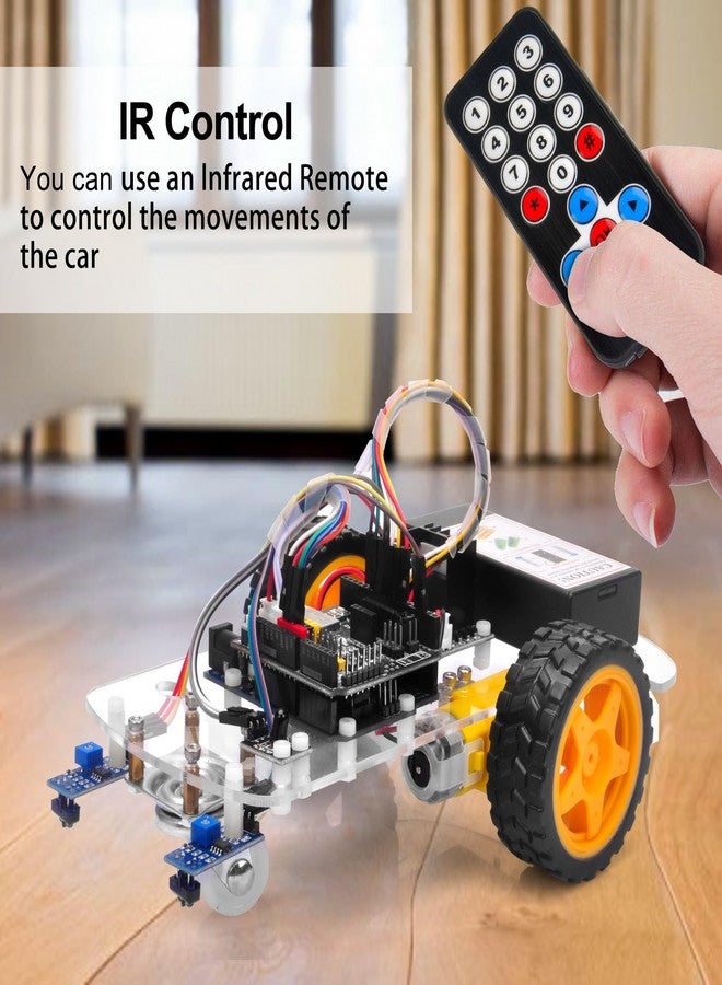 OSOYOO 2WD Robot Car Starter Kit for Arduino, Intelligent and Educational Kit for Adults, Remote Controlled App Educational Motorized Robotics for Building Programming Learning How to Code - Image 3