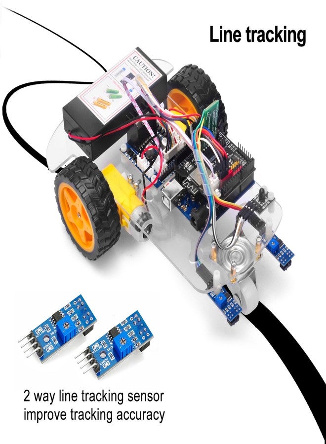 OSOYOO 2WD Robot Car Starter Kit for Arduino, Intelligent and Educational Kit for Adults, Remote Controlled App Educational Motorized Robotics for Building Programming Learning How to Code - Image 4