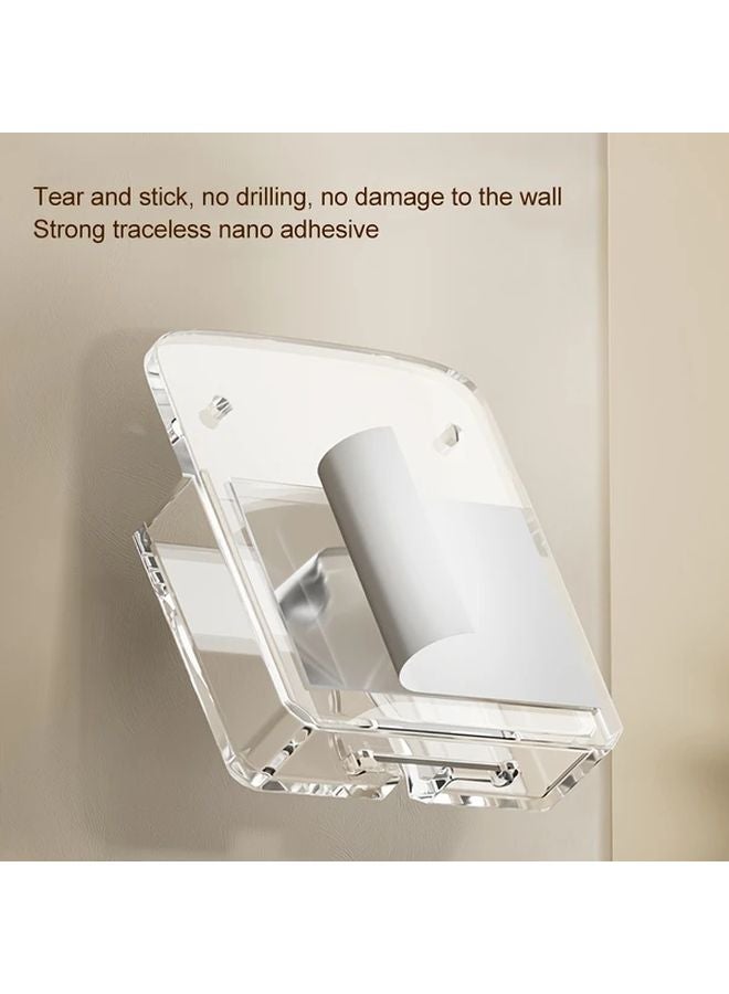 Transparent Adhesive Phone Charging Stand Wall Mount No Drill Bedside Storage Box - Image 5