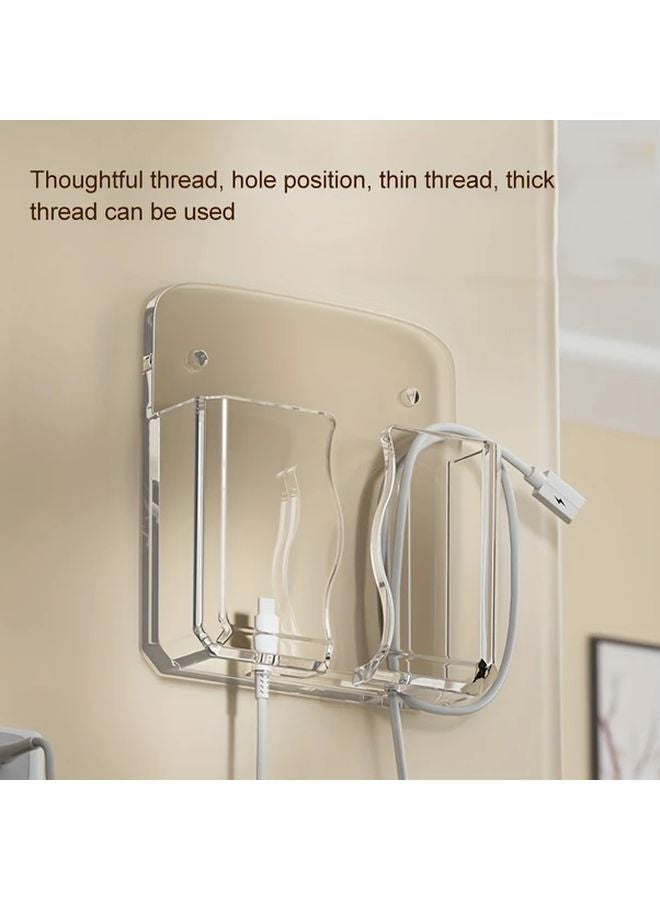 Transparent Adhesive Phone Charging Stand Wall Mount No Drill Bedside Storage Box - Image 4