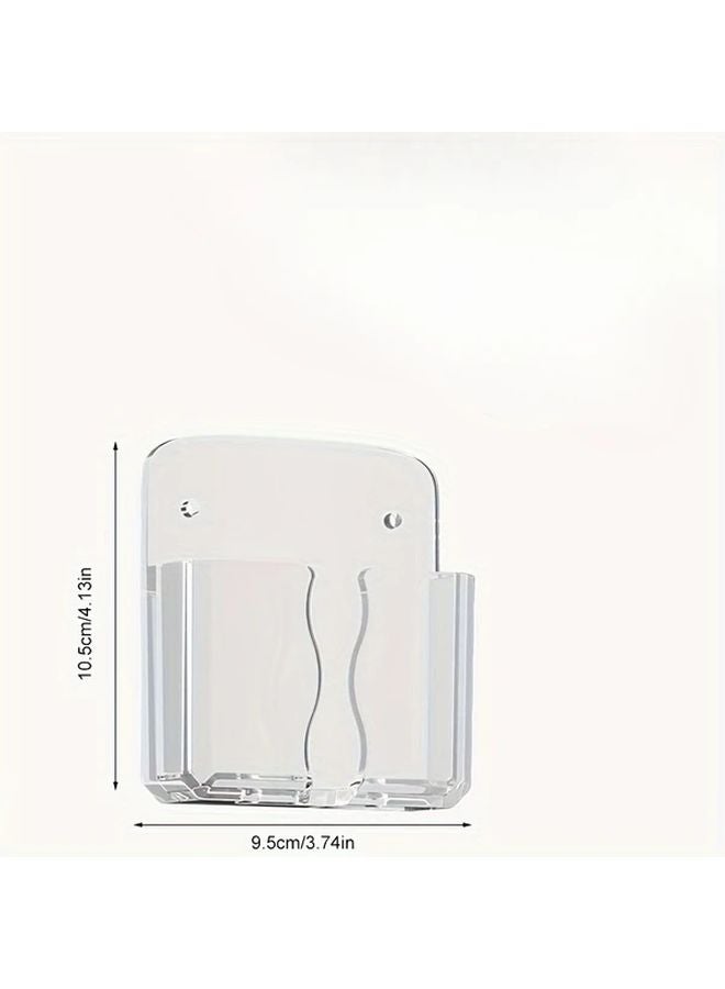Transparent Adhesive Phone Charging Stand Wall Mount No Drill Bedside Storage Box - Image 3