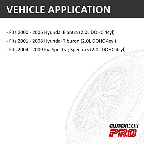 ClutchMaxPRO Heavy Duty OEM Clutch Kit & Flywheel Compatible with 2000-2006 Hyundai Elantra 2001-2008 Tiburon 2004-2009 Kia Spectra 5 (CP05087HDFW-CK) - Image 2