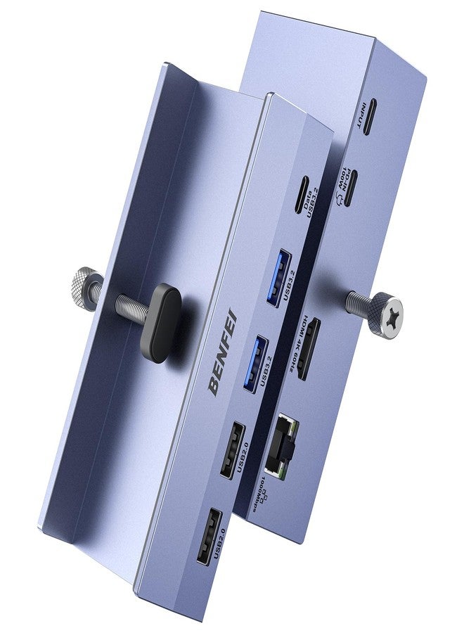 BENFEI 8-in-1 USB C Hub with Secure Clamp - Features 4K@60Hz HDMI, Gigabit Ethernet, 100W PD, 10Gbps 1x USB-C, 2 x USB-A 3.2, 2 x USB-A 2.0 Compatible with MacBook, iPad Pro, iMac, S23, XPS17 - Image 1