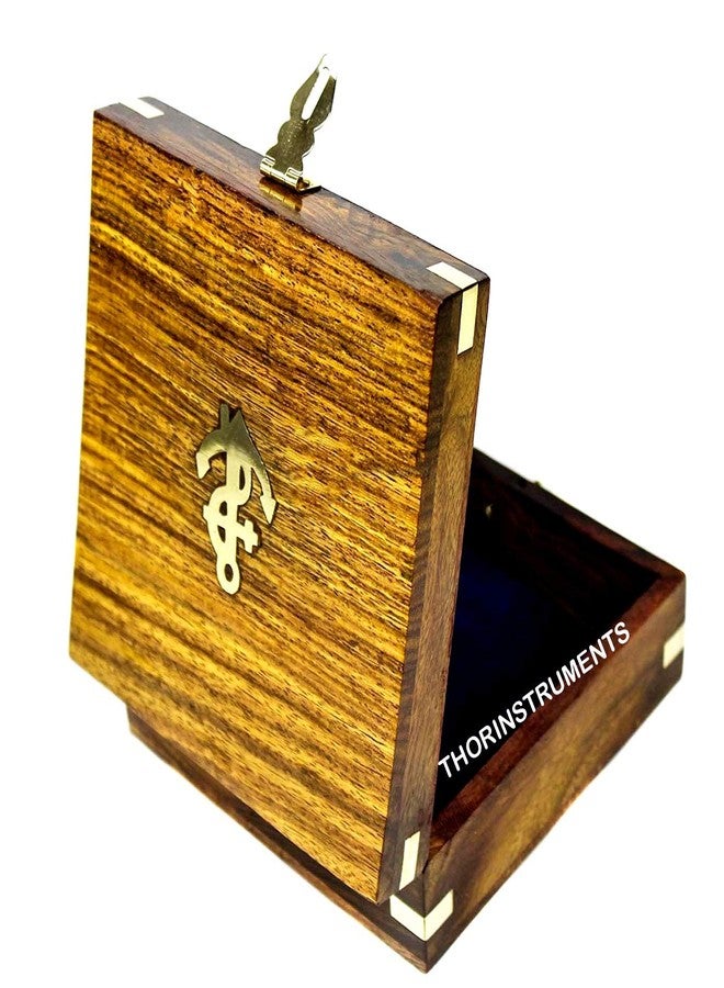 THOR INSTRUMENTS Beautiful Nautical Sundial Compass with Level Meter Encased in Genuine Rosewood Anchor Inlaid Case Maritime Decor Rustic Vintage Home Decor Gifts - Image 4