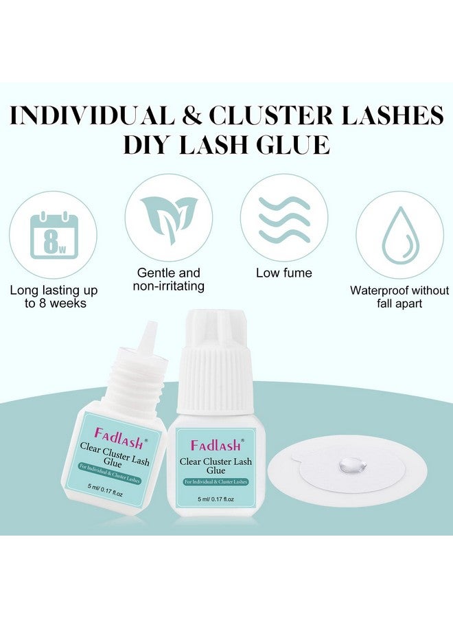 FADLASH Cluster Lash Glue Individual Lash Glue 3-5S For Beginners 7-15 Days Long Lasting Clear Eyelash Glue Diy Eyelash Extension Glue Waterproof Lash Extension Glue For Self Application 5Ml - Image 3