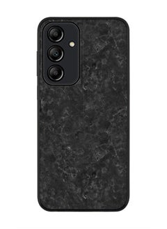 Stylizedd جراب قوي بحافة سوداء لهاتف Samsung Galaxy A35، جراب نحيف ناعم بحواف مطاطية مرنة ومضاد للسقوط من مادة TPU الهلامية - أسود بملمس رخامي  - Image 1