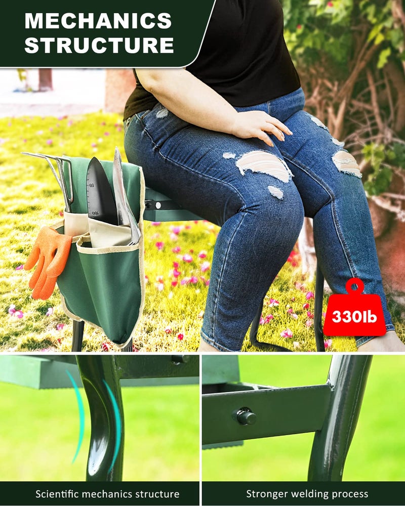 KVR Garden Bench for Kneeling and Sitting Foldable Garden Kneeler and Seat Heavy Duty, Gardener Gifts Ideas for Women Mom Grandma - Image 3