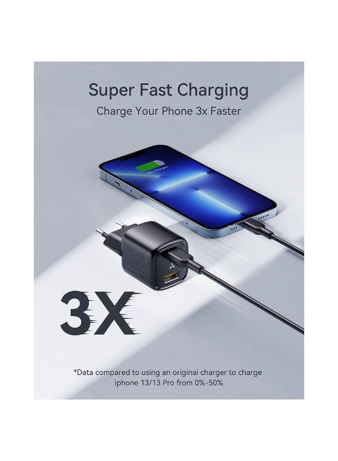 فولتمي شاحن جداري فولتمي ريفو 30 ديو بقوة 30 واط بتقنية GaN، شاحن سريع بمنفذي USB-C و USB-A مع تقنيات الشحن السريع PD 3.0 و PPS و QC 3.0 لأجهزة آيفون، سامسونج، آيباد، ماك بوك إير، وغيرها. - Image 5