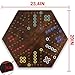Wahartoly Wahoo Board Game 236 inch Marble Game Board with 24 Glass Marbles and 6 DiceSolid Wood DoubleSided Game Board for 4 or 6 Players Family and Party Game - Image 4