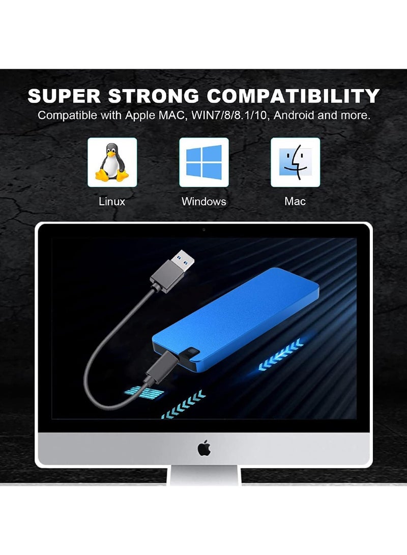 ارواق محركات الأقراص الصلبة الخارجية SSD المحمولة بسعة 4 تيرابايت، محركات الأقراص الخارجية الصلبة، محرك النسخ الاحتياطي للكمبيوتر، USB 3.1 إلى النوع C، يدعم نقل تخزين البيانات لأجهزة الكمبيوتر المحمول التي تعمل بنظام Windows XP وأجهزة Mac - Image 3